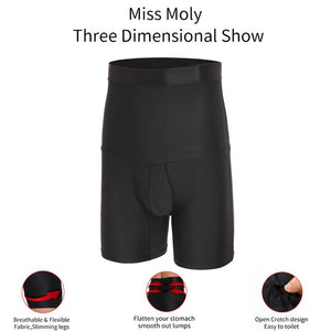 Men High Waist Boxer Compression Shorts Tummy Control Underwear