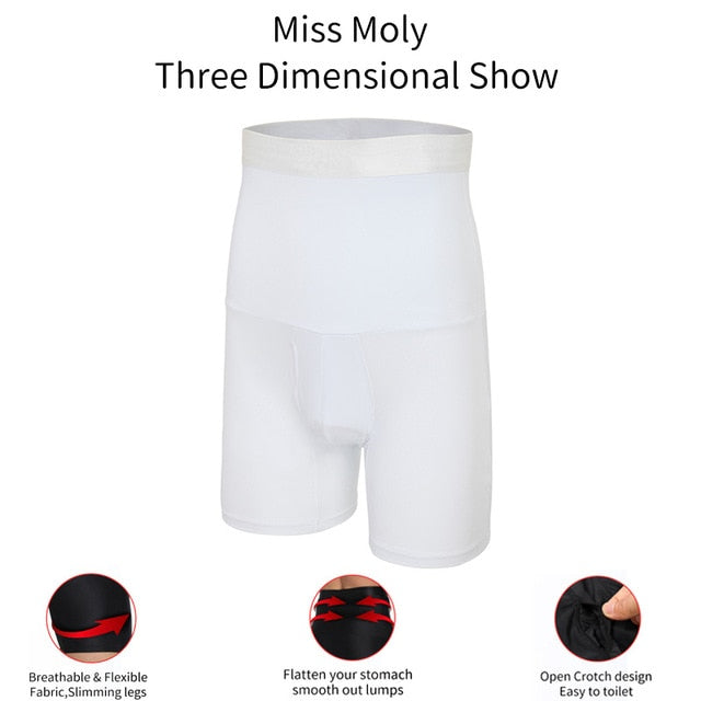 Men Tummy Control Shorts High Waist Slimming Body Shaper Belly Girdle  Underwear